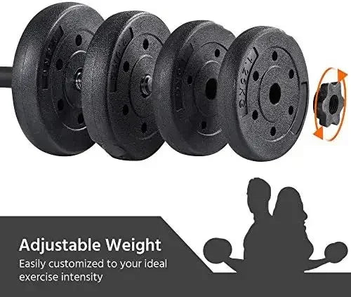66LB Weight Dumbbell Set Fitness Adjustable Cap Gym/Home Barbell Plates Body Workout for Women and Men Strength Training