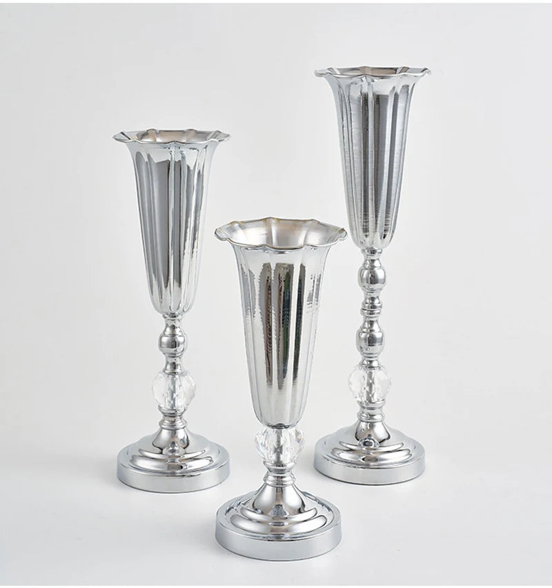 Luxury Flowers Vase Metal Vase Stem Bunch Holder Bouquet Container Floral Arrangement for Desktop Cabinet Home Shelf Decor
