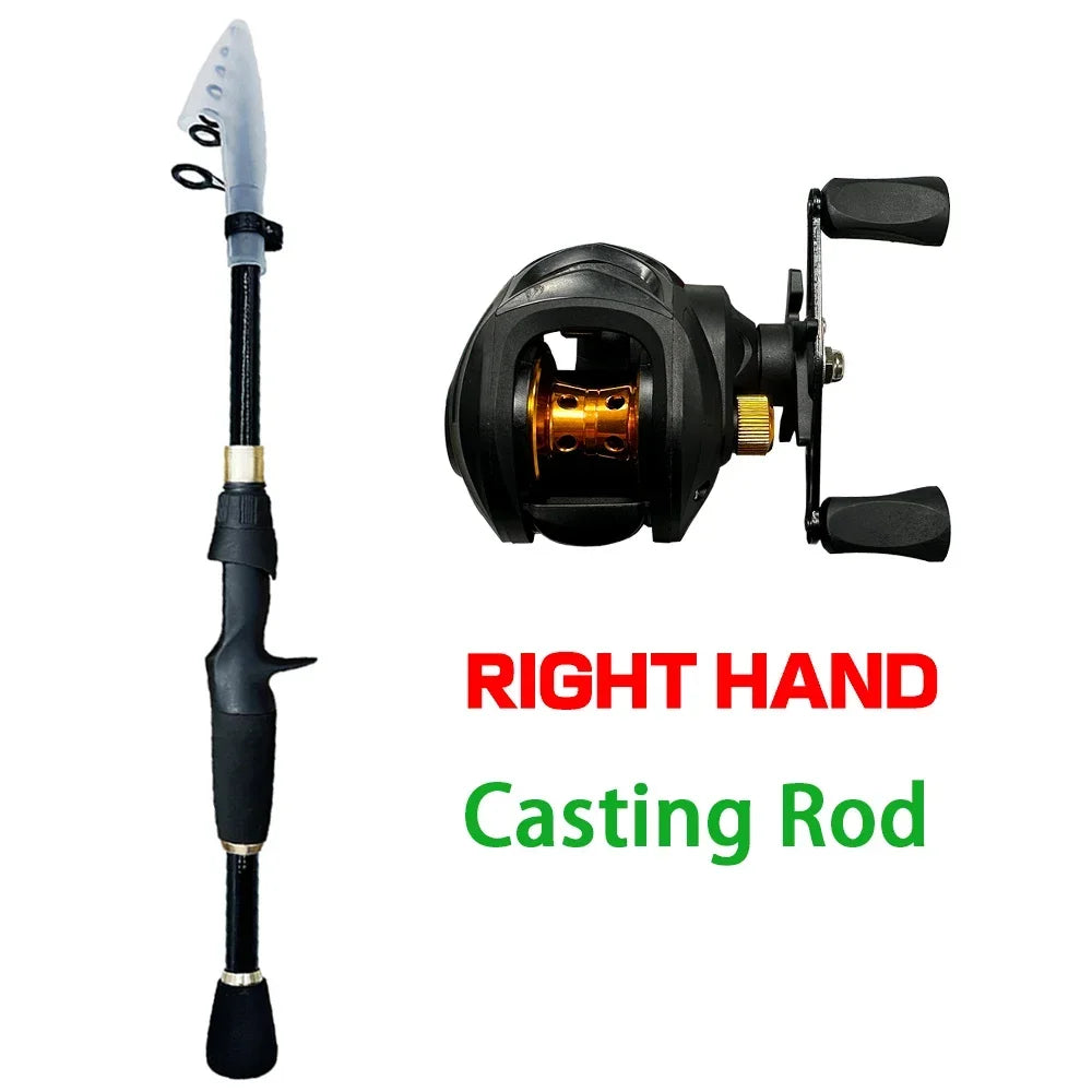 Telescopic Lure Fishing Rods High Quality 1.6m-2.4m Carbon Fiber Spinning Casting Fishing Jig Baitcasting Rod Mini Travel Pesca
