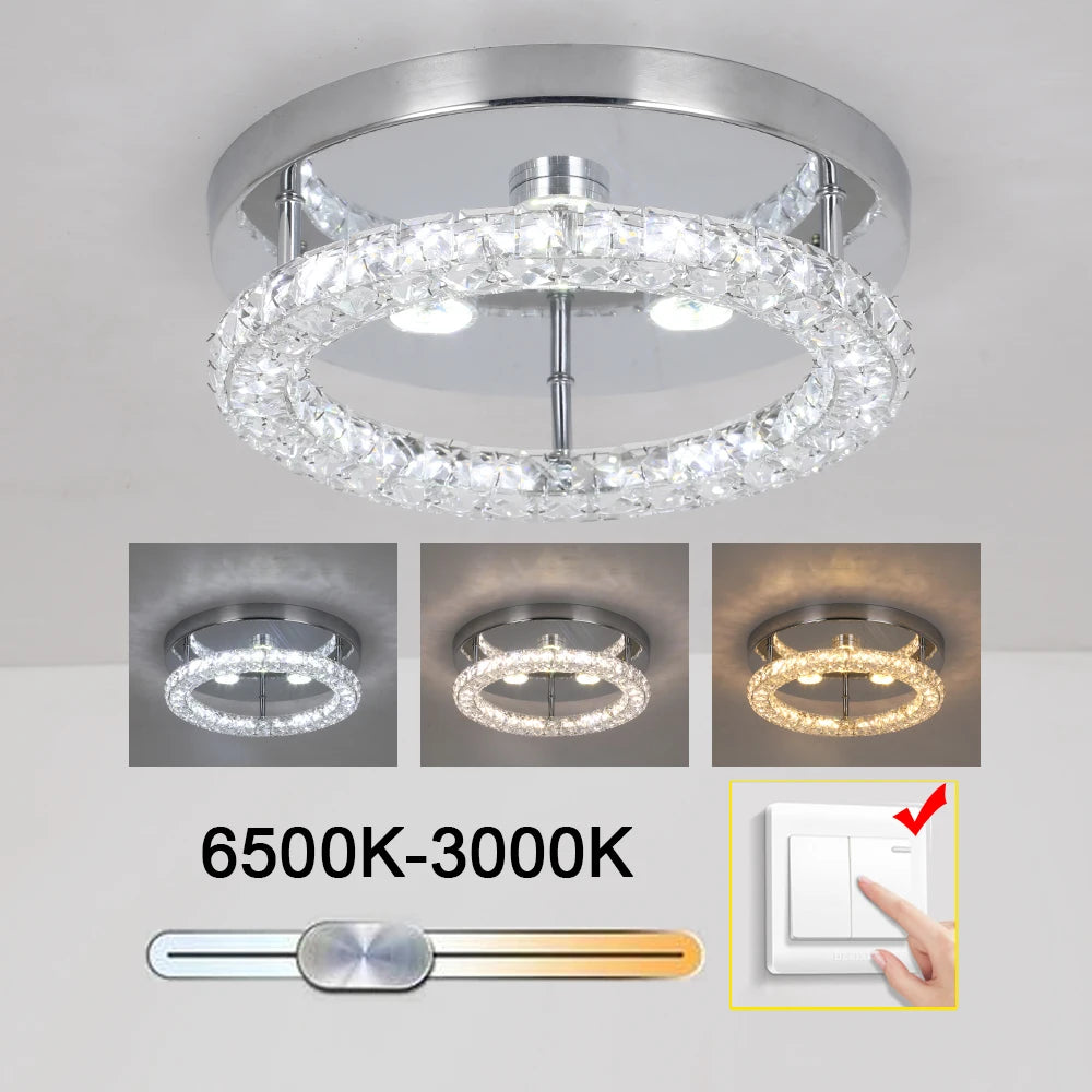 Modern Chandelier Ceiling Lamp K9 Luxury Crystal Led Living Dining Room Decor Pendant Light RC Dimmable Luminaire Home Fixture