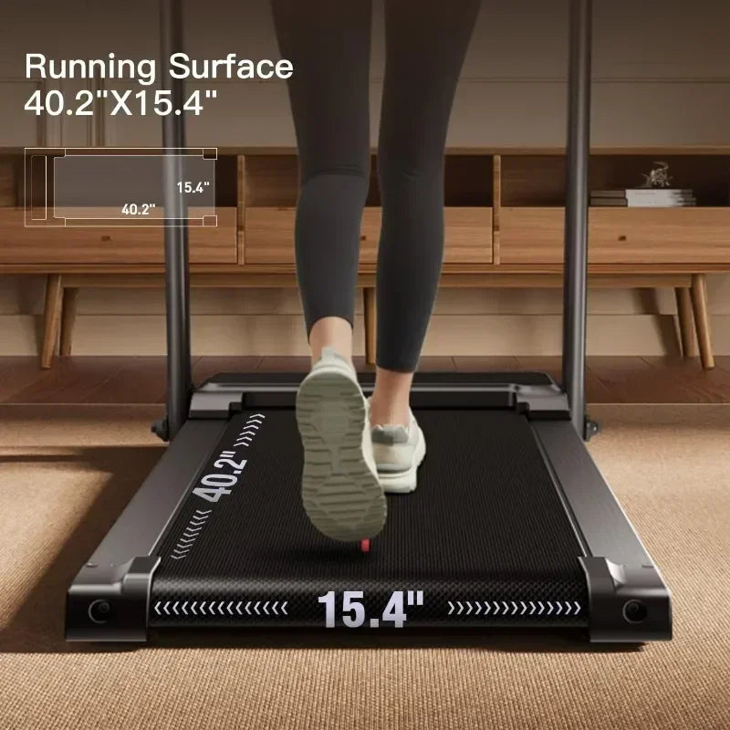 Home Folding Treadmill with Pulse Sensor 2.5 HP Quiet Brushless 7.5 MPH 265 LBS Capacity