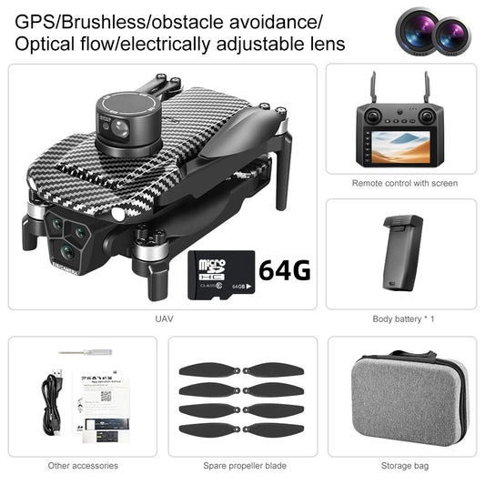 U198 Upgraded V198 5G GPS Foldab Drone 8K Professional High-definition Camera Laser Obstacle Avoidance Aerial Photography Drone