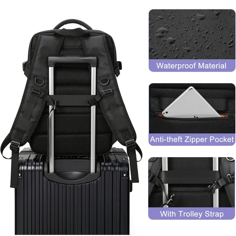 Extendible Travel Backpack Unisex Laptop Bag Women Large Luggage Bags Men's Students Business Trip USB Charge Mochila XA299C