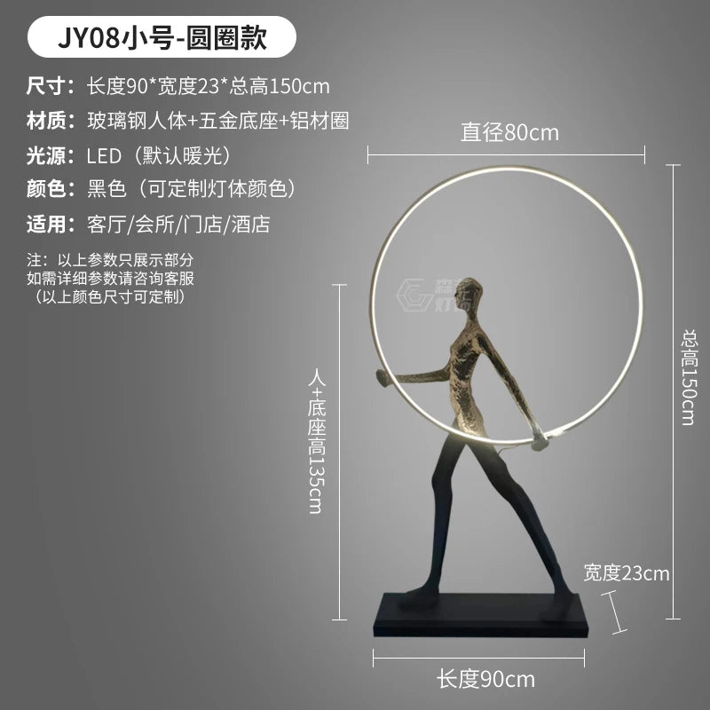 Humanoid Art Sculpture Fall Floor Lamp Living Room Light Luxury Design Sense Modern Creative Modeling Floor Lamp