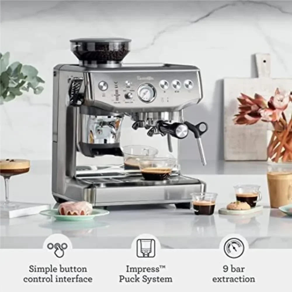the Barista Express Impress Espresso Machine with Grinder & Milk Frother, Espresso Maker with Assisted Tamping,