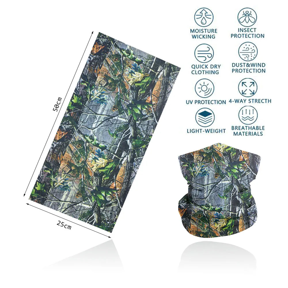 Camo Hunting Tactical Magic Bandana Camouflage Neck Gaiter Tube Mask Face Shield Hiking Scarfs Realtree Multifunctional Headwear