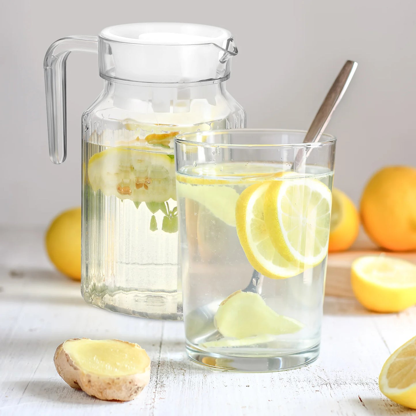 2 Pcs Drinks Carafe Pot Juice Plastic Water Kettle Smoothie Pitcher Camping Cutlery