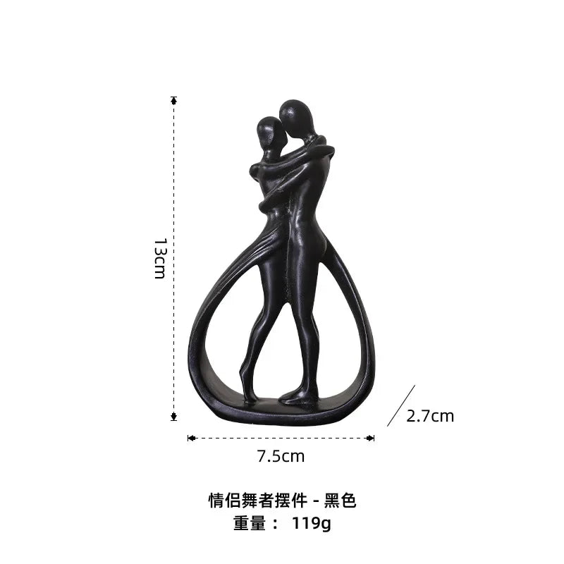 Abstract Couple Statue Modern Home Decoration Figure Sculptures Figurines for Interior Aesthetic Living Room Family Ornaments