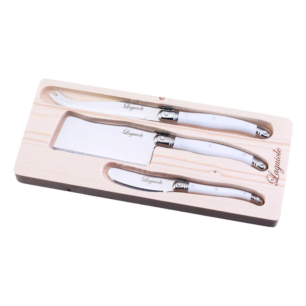Laguiole Rainbow Cheese knives Set 3pcs Stainless steel Cheese Knife Butter Cutter Spreader in Wood Holder Kitchen Accessories