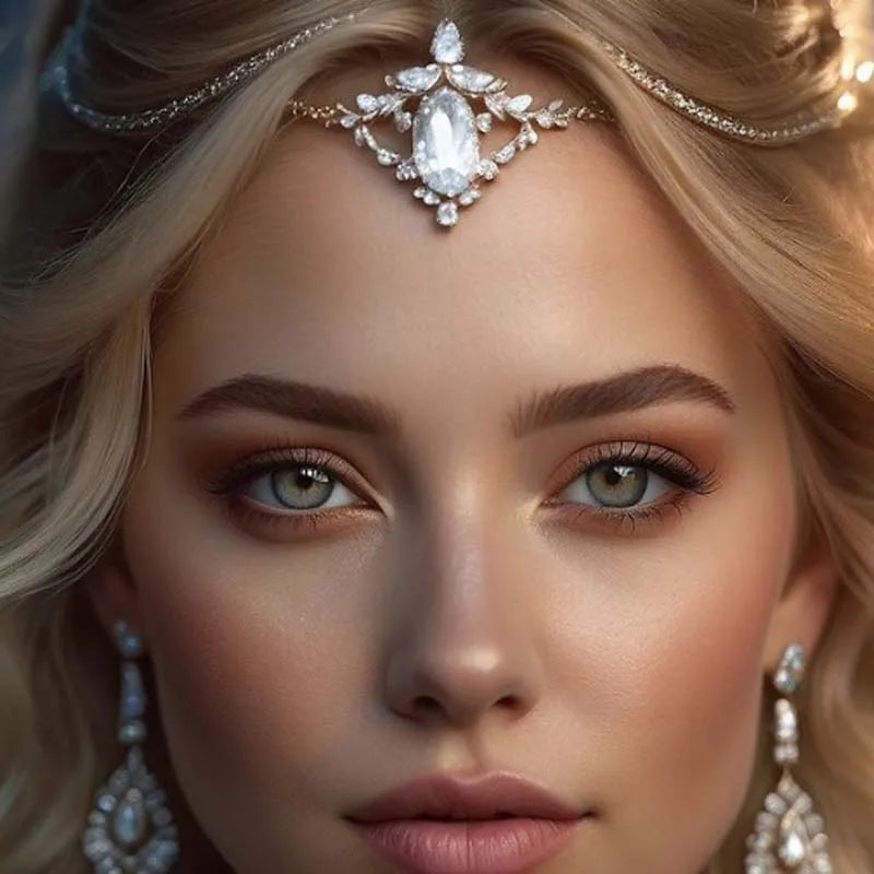Stonefans Geometric Forehead Chain Indian Hair Jewellery Vintage Simple Women Wedding Accessories Jewelry Elegant Headbands Gift