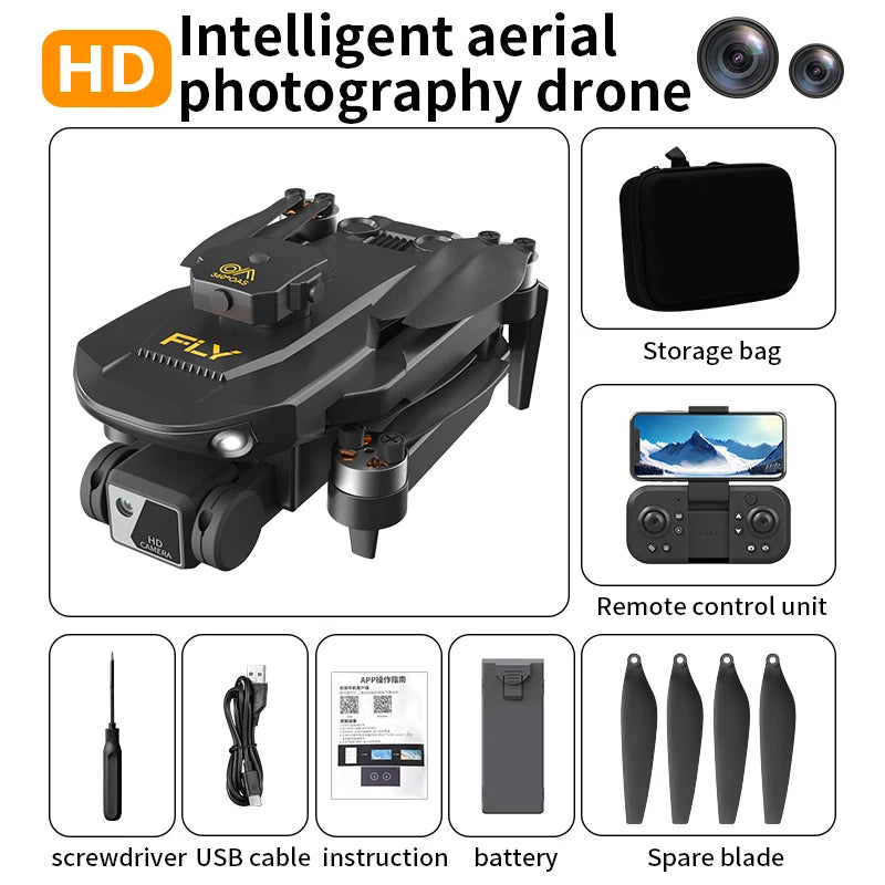 S52Drones 4k HD Brushless Motors Folding Aerial Drone Optical Flow Localization Four Sided Obstacle Avoidance Drone Toys Gifts