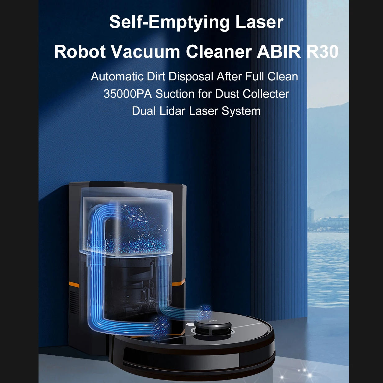 2024 The Latest Robot Vacuum Cleaner With Self-emptying Dustbin Auto Dust Collector ABIR R30 Robotic Vacuumm Cleaner