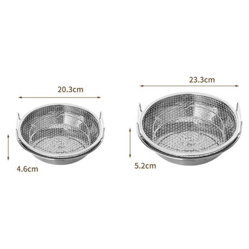 304 Stainless Steel French Fries Basket with Handle Food Skimmer Oil Filter Snack Tray Cooking Strainer Plate Kitchen Utensils
