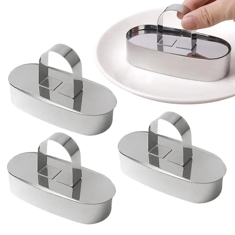 Pastry Rings 4X Stainless Steel Cooking Rings Cake Ring Molds Food Rings Dessert Mousse Cooking Rings Pastry Mold with Pusher