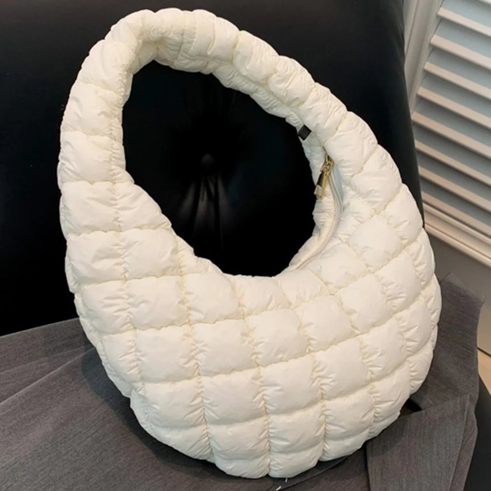 Quilted Embroidered Thread Women's Bag Pleated Cloud Mini Handbags Down Padded Lightweight Clutch Bag Cotton Small Shoulder Bags