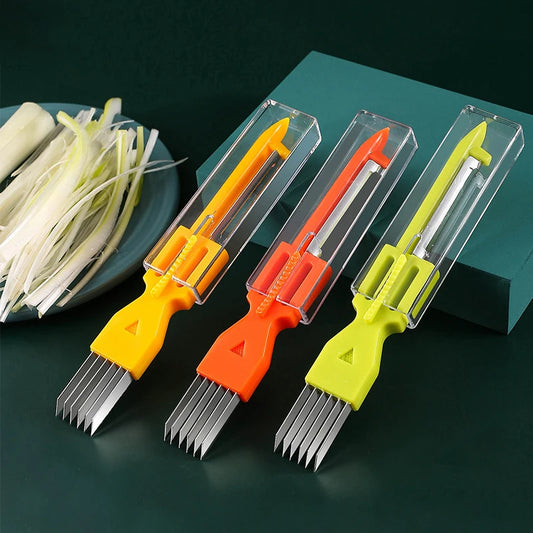 Kitchen Shred Onion Slicers Multi-Purpose Stainless Steel Chopping Onion Knife Kitchen Gadgets For Tomato Onion Cutter Tools