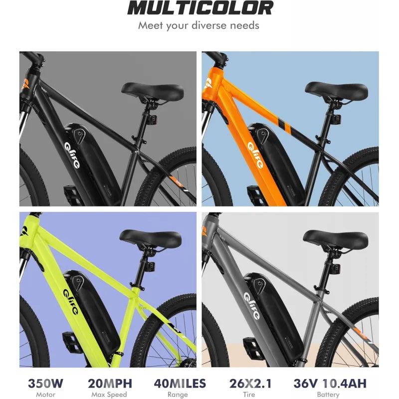 ARacer Electric Bike for Adults - 21-Speed Mountain Lightweight Ebike with Peak 500W Brushless Motor,26X2.1 Tire Step Over E-MTB