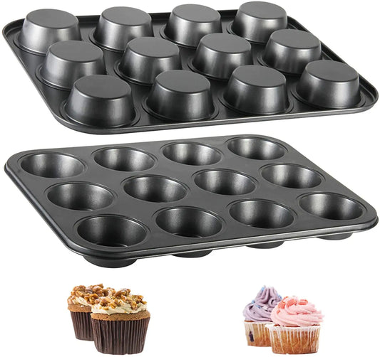 6/12 Cups Square Cupcake Pan Muffin Tray Cupcake Mold Muffin Pan Carbon Steel Baking Pan Non Stick Bakeware                  657