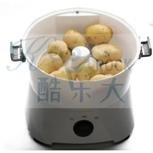 Electric Rotating Potato Peeler Machine for Home & Commercial Use, Vegetable Centrifugal Dehydration Function, Quick and Clean