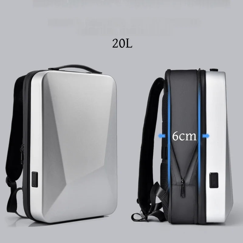 Men's 16 inch Laptop Backpack Expandable Travel Bag Waterproof Anti-theft Business Backpack USB Charging ABS Hard Shell Bag