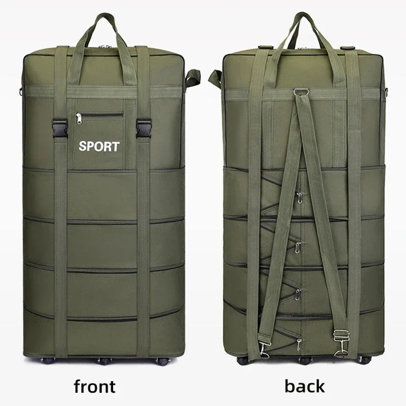 Plus Airline Checked Bag Oxford Large Capacity Travel Universal Wheel Foldable Luggage Moving Storage Bag Rolling Packing Cubes