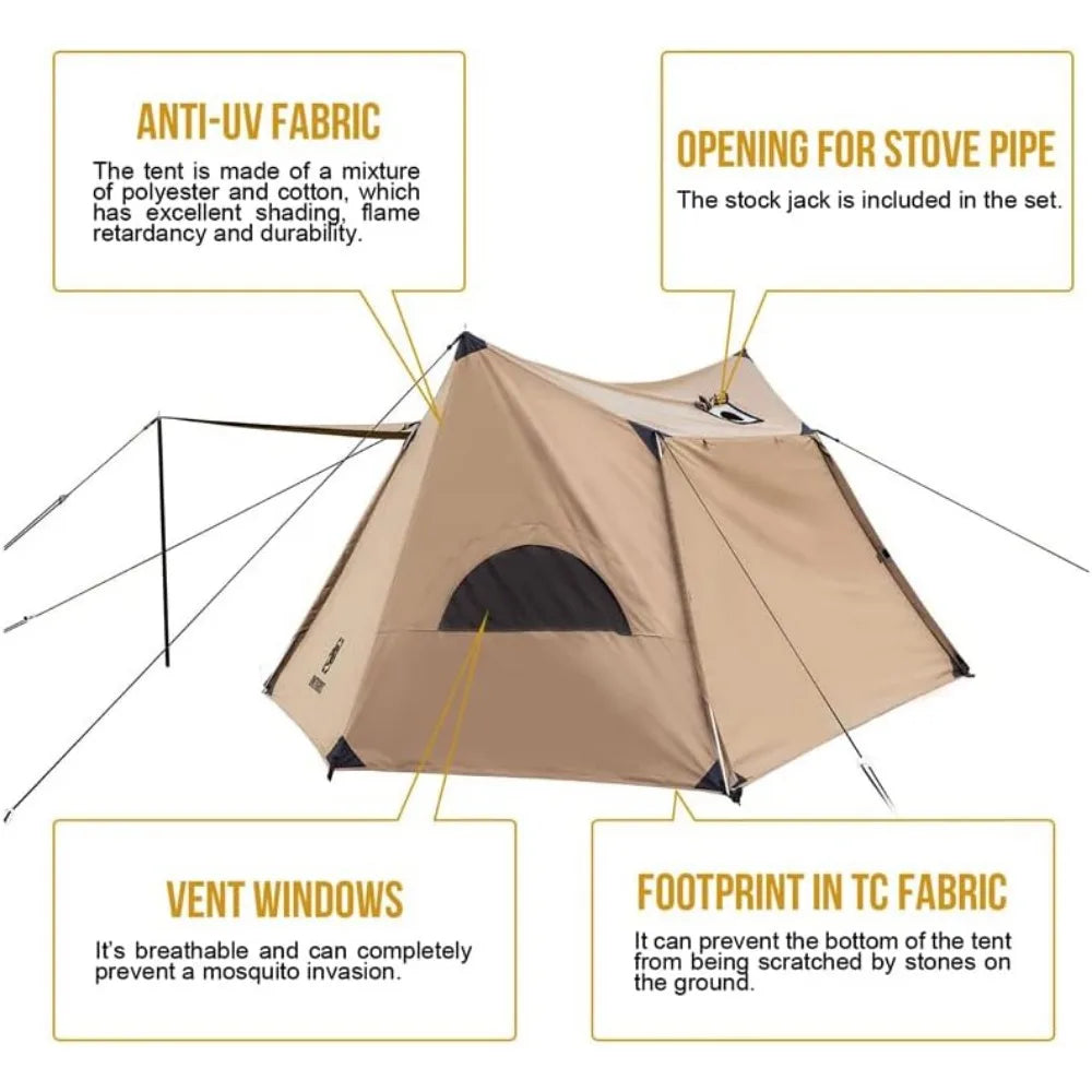 Solo Homestead TC Canvas Hot Tent with Stove Jack, Fire-Retardant Wind-Proof Durable