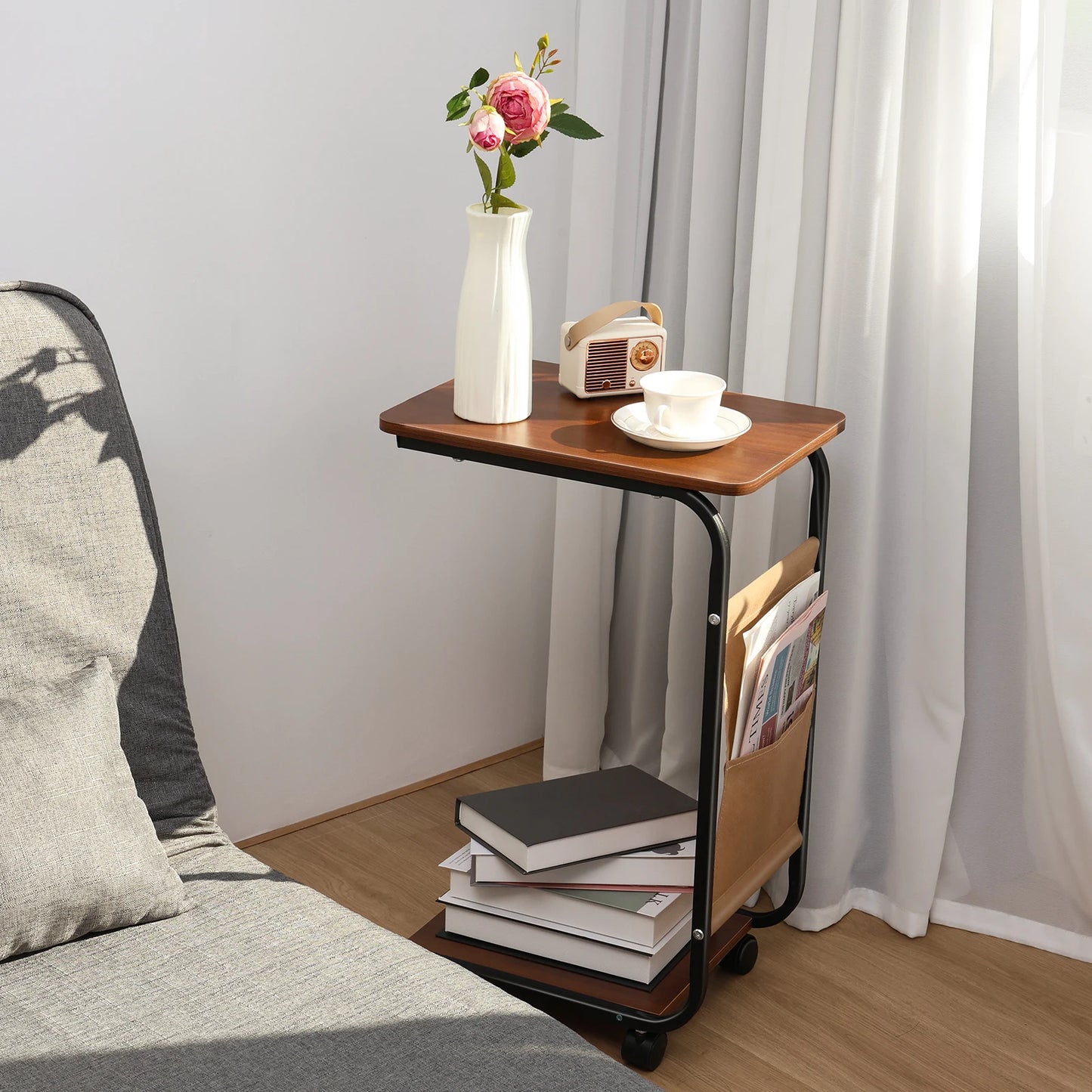 Home small tea table, table, sofa, side cabinets, tea water cabinet, modern simple and easy density board, mobile tea table