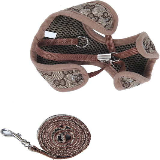 Adjustable, Lightweight, Escape-Proof Soft Pet Harness Leash Belt for Pet Jogging and Dog Training, Polyester Material