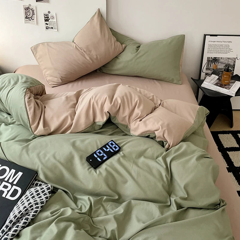 Simple Blue Solid Color Bedding Set Soft Brushed Duvet Covers Pillowcase for Girls Boys Twin Queen King Fashion Comforter Cover