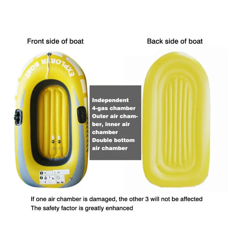 Inflatable Kayak Canoe Inflatable Fishing Boat Outdoor Floating Lake Boat 1/2 persons Inflatable Dinghy Boat Floats for Rafting