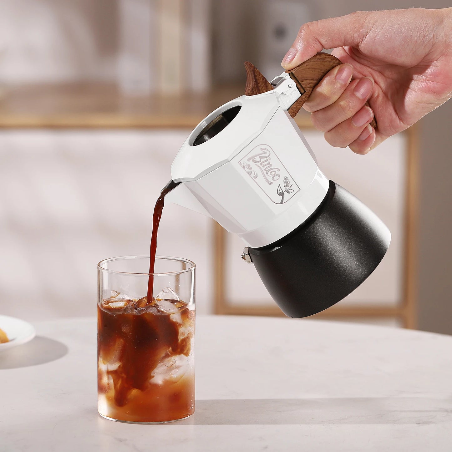 Stovetop Espresso Maker, 2 Cups Moka Coffee Pot for Gas or Electric Ceramic Stovetop,Italian Coffee maker