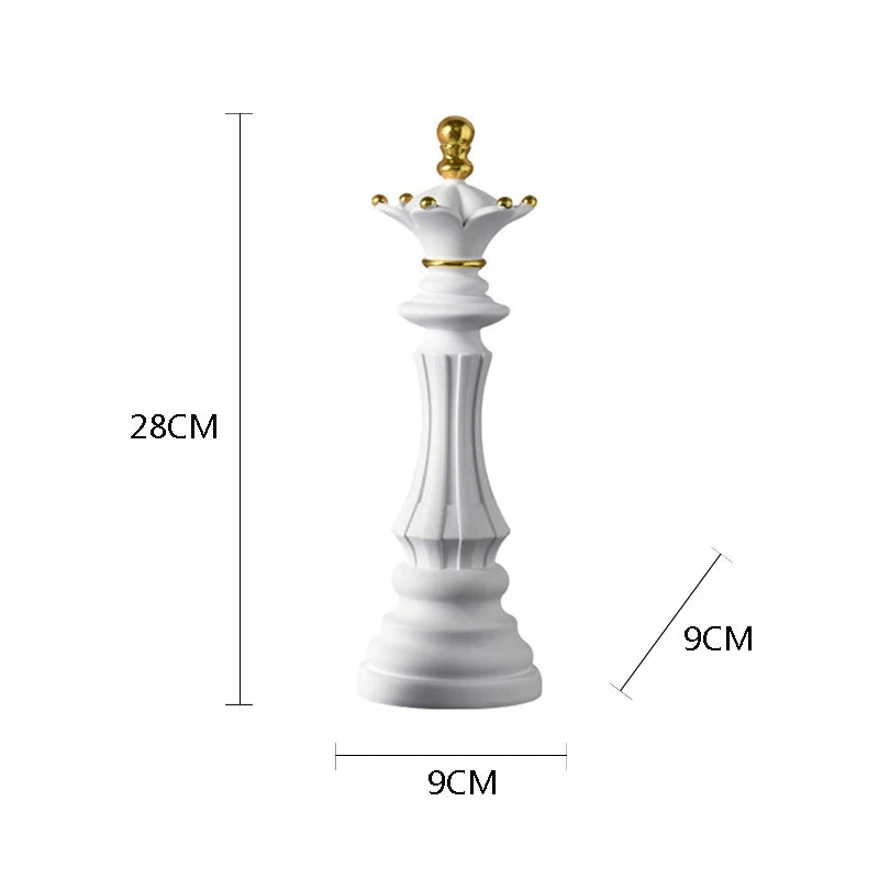 Retro International Chess Figurine for Interior King Knight Sculpture Home Desktop Decor Living Room Decoration
