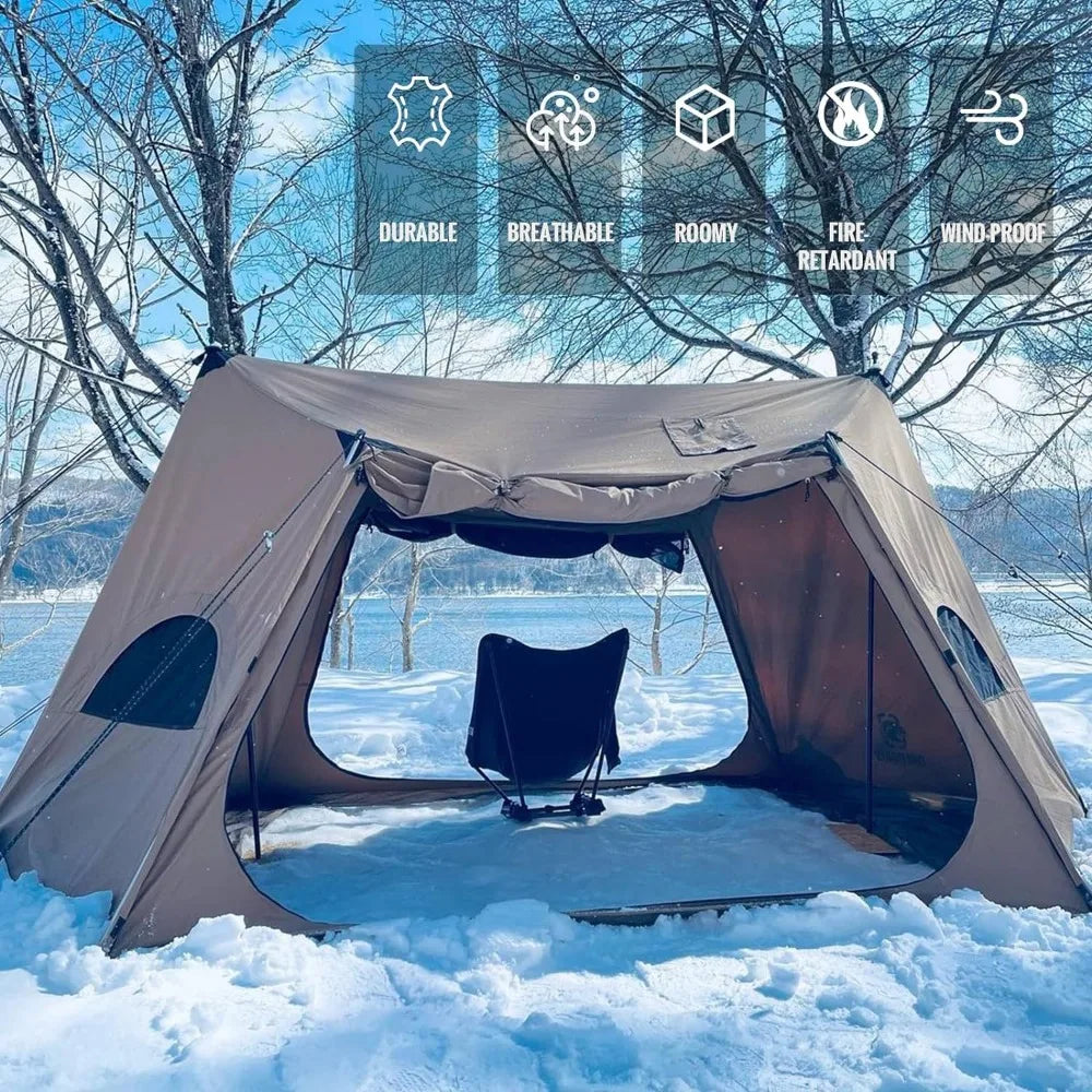 Solo Homestead TC Canvas Hot Tent with Stove Jack, Fire-Retardant Wind-Proof Durable