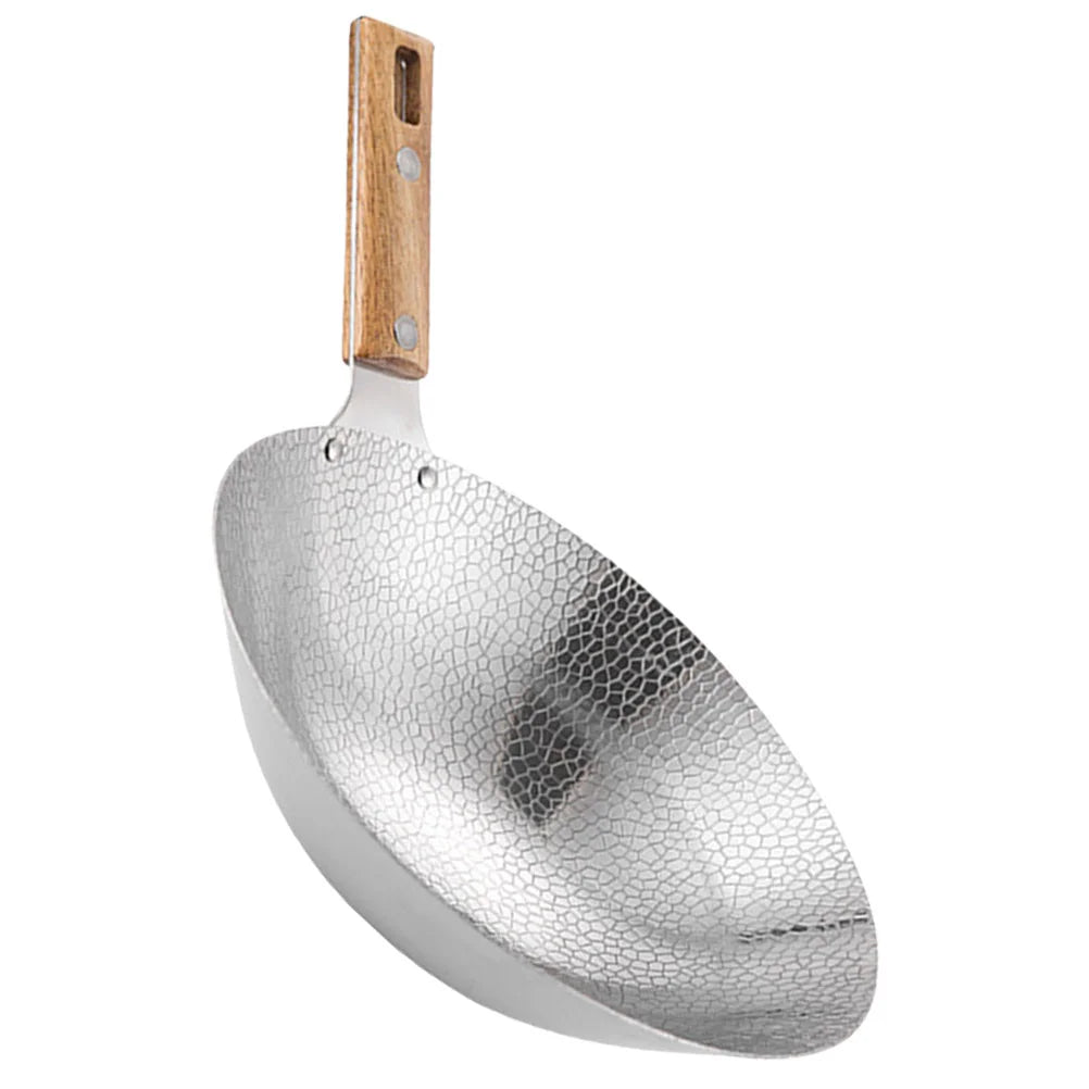 Stainless Steel Griddle Kitchen Wok Supply Everyday Pan Frying Metal with Handles for Home Utensil Saucepans