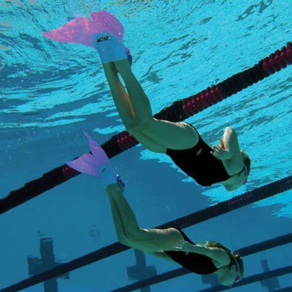 Children Mermaid Tail Flippers Kids Silicone Fins Diving Shoes Swimming Gear
