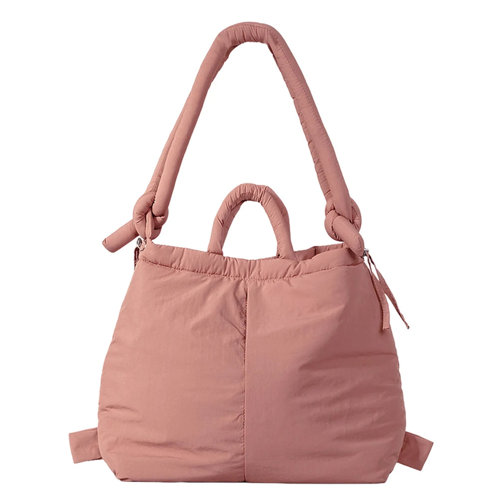 Women Padded Shoulder Bag Puffer Tote Bag Lightweight Drawstring Bucket Bag Stuffing Crossbody Bag Tote Handbag Puffy Sling Bag