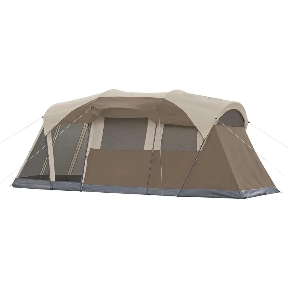 Camping Tent with Screened Porch, Weatherproof 6-Person Family Tent with Included Rainfly and Carry Bag