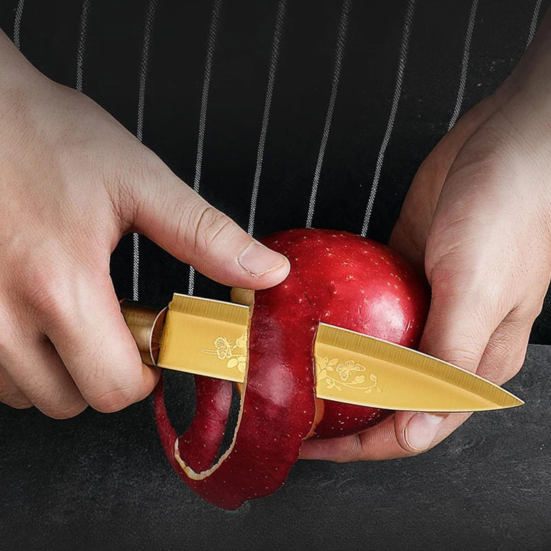 Titanium plated kitchen knives, professional chef knives, sharp bone knives,bacteria and corrosion resistant,kitchen accessories