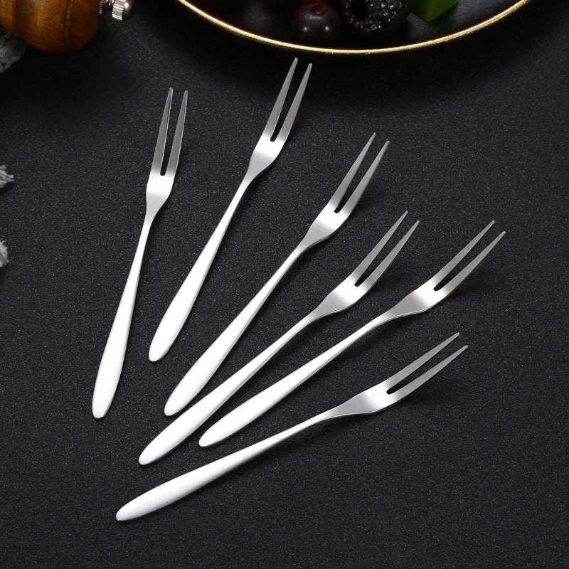 1/5pcs Stainless Steel Fruit Forks for Restaurant Cafeteria Home Party Dessert Fork Lovely Fruit Fork Tableware 13cm