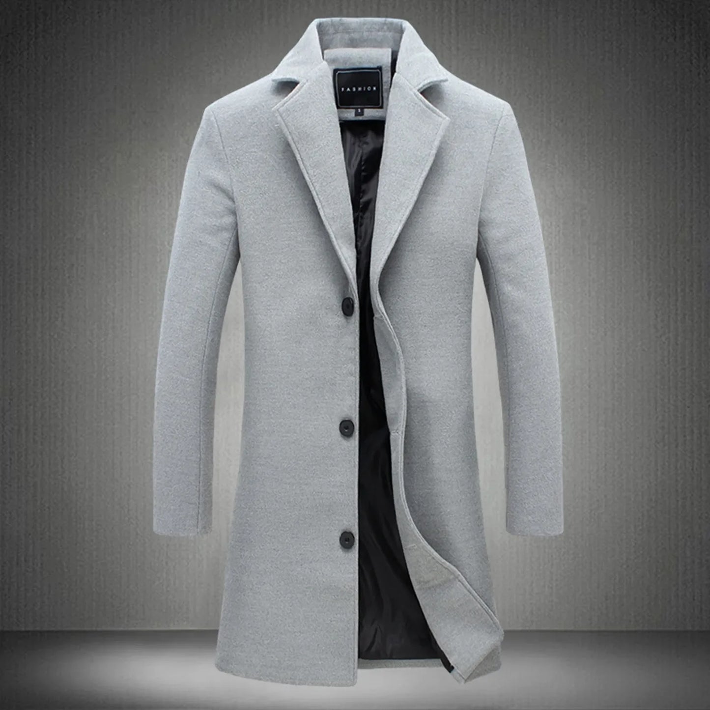 2025 Fashion Men Wool & Blends Mens Casual Business Trench Coat Mens Leisure Overcoat Male Punk Style Blends Dust Coats Jackets
