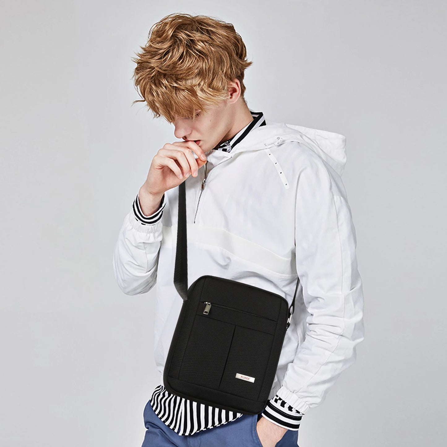 KL928 Men's Messenger Bag - Crossbody Shoulder Bags Travel Bag Man Purse Casual Sling Pack for Work Business