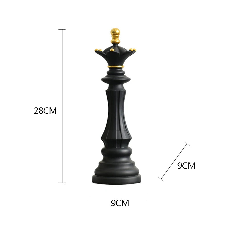 Retro International Chess Figurine for Interior King Knight Sculpture Home Desktop Decor Living Room Decoration