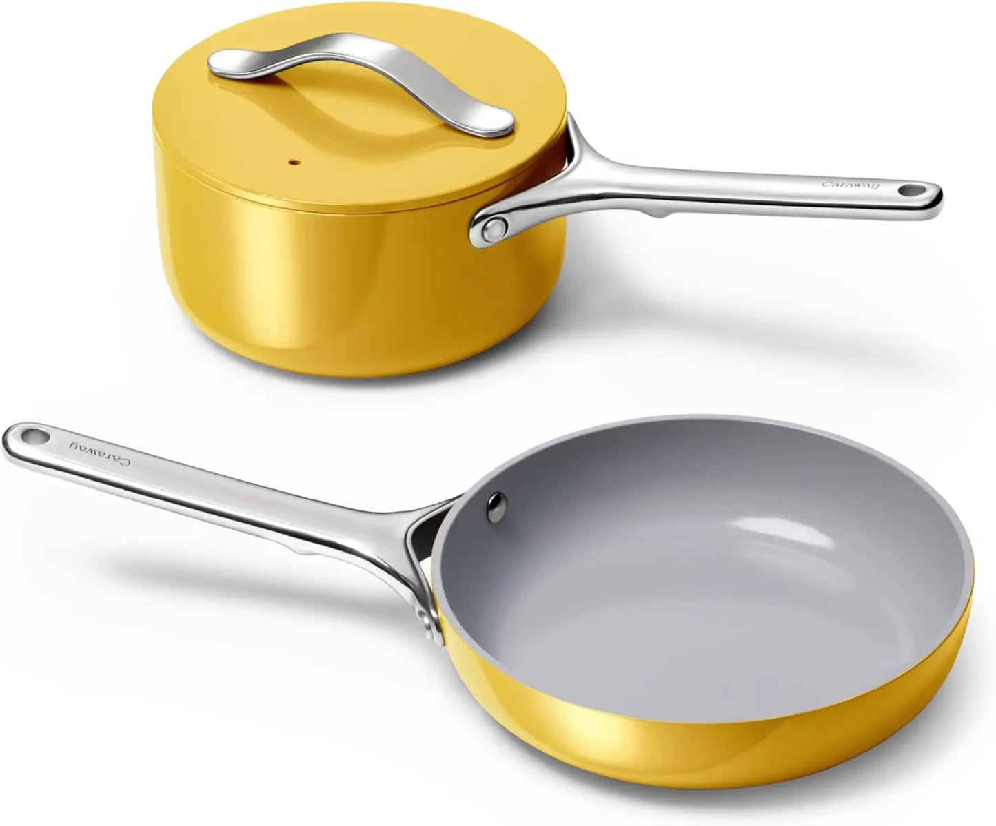 away Mini Cookware Set - Non-Stick Ceramic Fry Pan (1.05 Qt, 8"") & Sauce Pan (1.75 Qt) - Non Toxic, Ptfe & Pfoa Free - Oven
