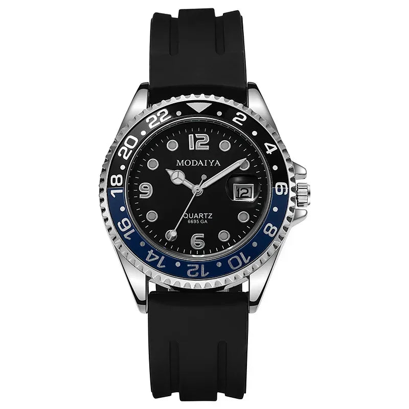 New Mens Watch Silicone Strap Glow Needle Quartz Watches for Male Calendar Casual Wristwatch Relogio Masculino Clock Men Hour