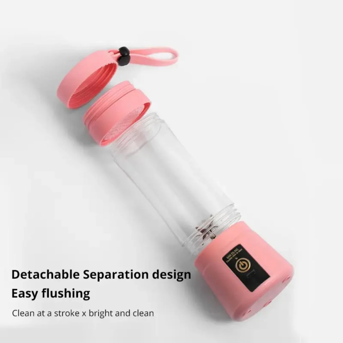 Lightweight and Portable Pink USB Rechargeable Personal Blender with 6 Sharp Blades - Compact Mini Smoothie Maker and Milkshake