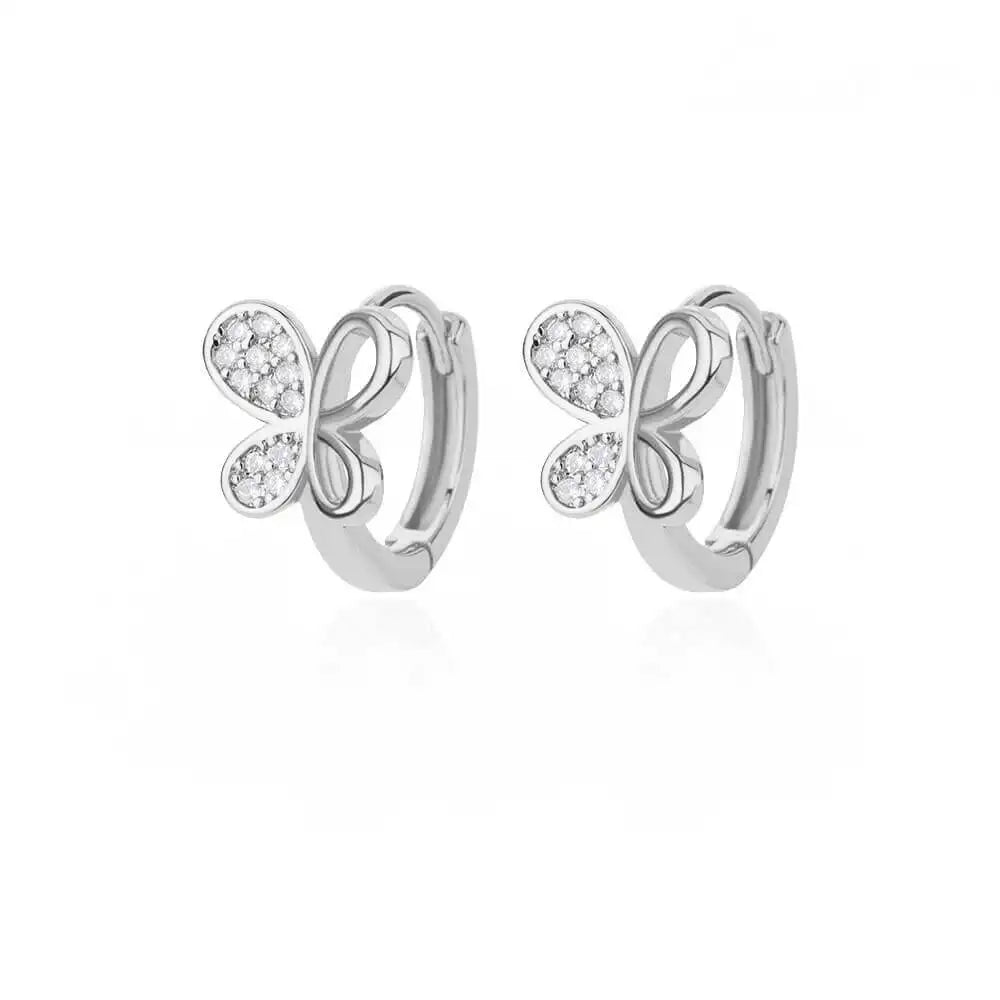 Fashion Rabbit Crystal Hoop Earrings For Women Zircon Leopard Head Owl Elephant Butterfly Earring Animal Jewelry Wedding Gift