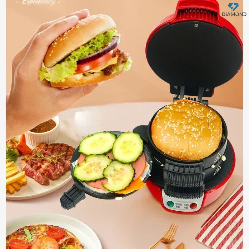 Burger Machine - Home small breakfast machine. Multi-function light food maker. For bread sandwiches toaster oven