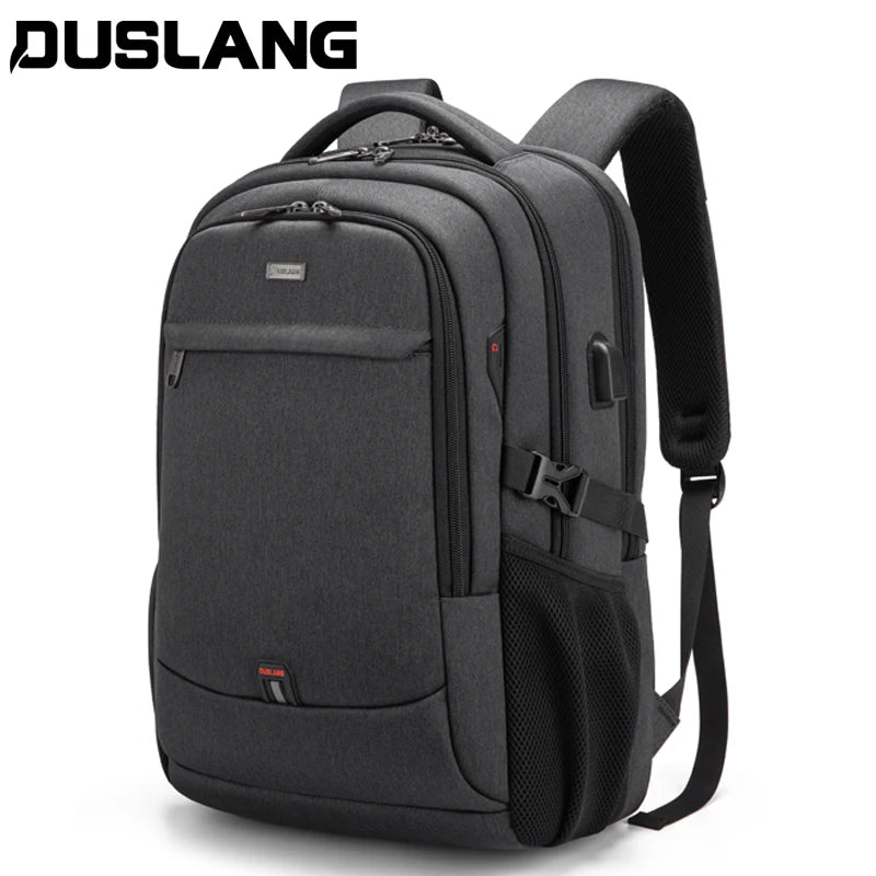 Men's 17.3 Inch Laptop Backpack for Travel College Backpack Waterproof Notebook Business Shoulder Bag With USB Charging Port