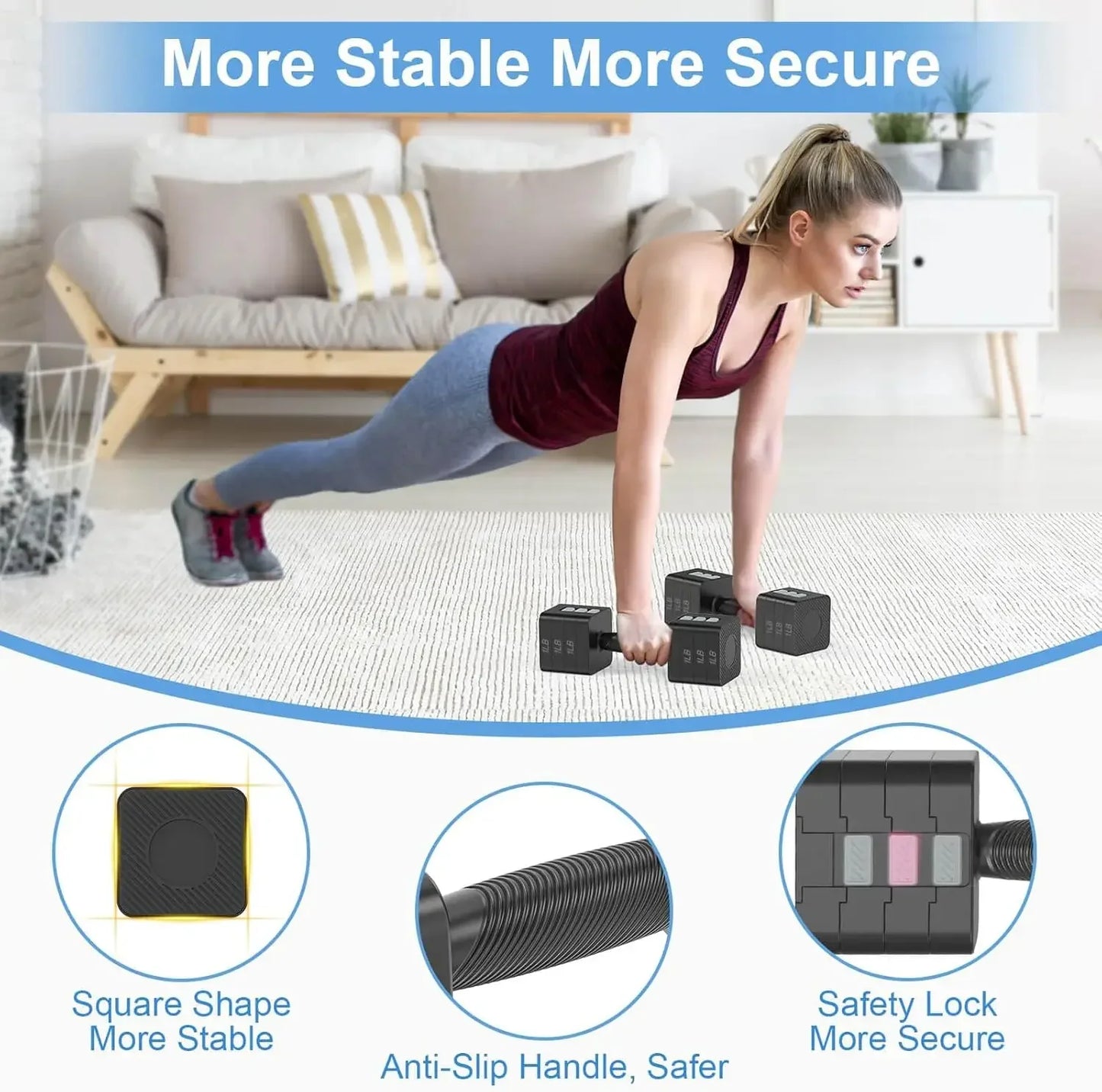 Adjustable Dumbbells Set of 2, Hand Weights Sets with 5 Levels, Adjustable Dumbbells for Women/Men Home Gym Full Body Workout