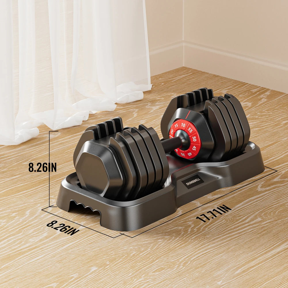Adjustable Dumbbell Set 10 in 1 Dumbbell for Men and Women Dumbbell for Home Gym Full Body Workout Fitness Fast(10 Gears/55 LB)